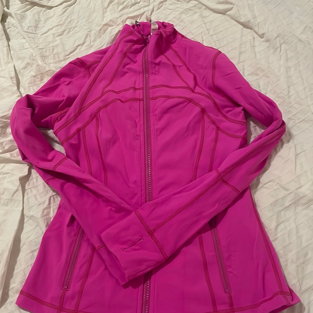 Pink zip up lulu jacket fair condition